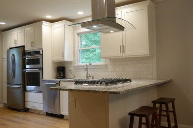 Example of a trendy kitchen design in New York