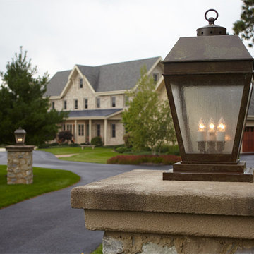 Outdoor Lighting for a New Traditional Country Estate