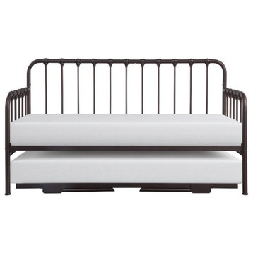 Lexicon Constance Metal Daybed with Trundle in Dark Bronze