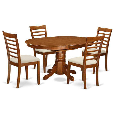 5-Piece Dining Room Set-Oval Dining Table And 4 Dining Chairs