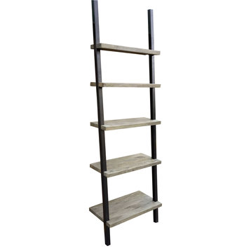 Mason 5-Shelf Mango  & Steel Ladder Shelf