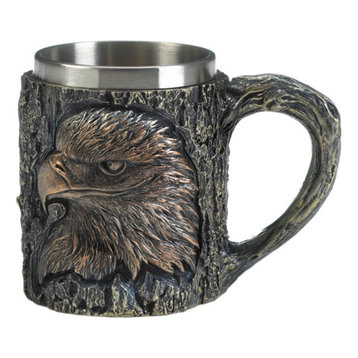 Zingz & Thingz Plastic Patriotic Eagle Mug in Silver