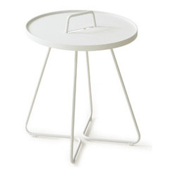 Cane-line On-the-Move Side Table, Large White - Outdoor Side Tables