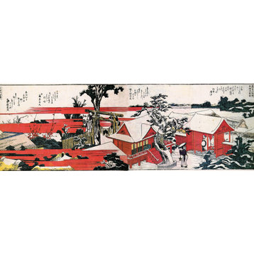 Red Houses by Katsushika Hokusai, art print