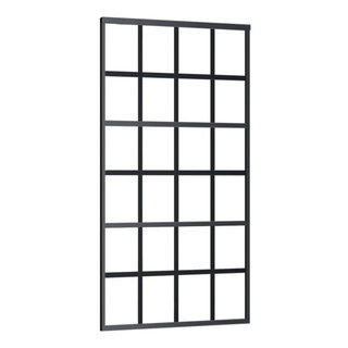 vidaXL Glass Door Interior Sliding Barn Door ESG Glass and Aluminum ...