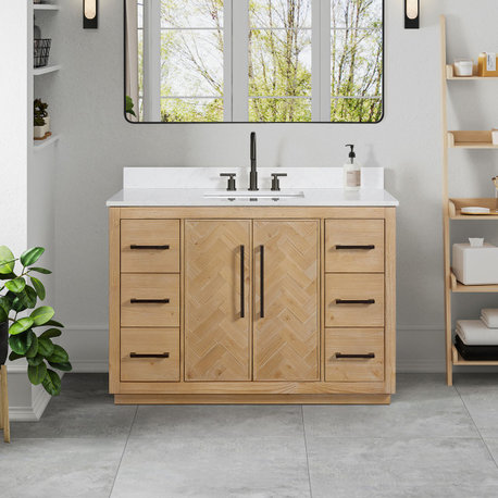 Bellavia Bath Vanity, Weathered Fir, 48", No Mirror