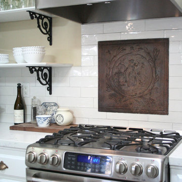 Open Shelving French Country Kitchen