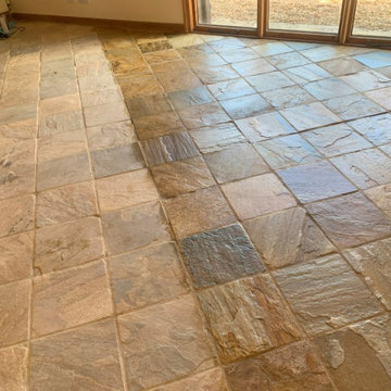 Sandstone Tiled Kitchen Floor Renovated in Maidstone