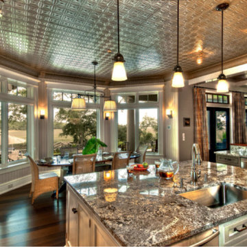 Bright Kitchen with Tin Ceiling