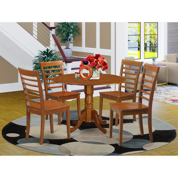 5-Piece Kitchen Table Set, Small Table and 4 Dinette Chairs
