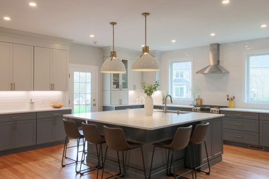 Example of a large transitional kitchen design in Boston