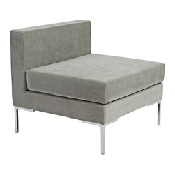Euro Style - Vittorio Gray Armless Modular Sofa Center Unit - Bar Stools And Counter Stools