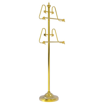 Foor Standing 49" Towel Stand, Polished Brass