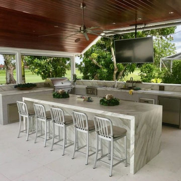 New Pool and Outdoor Kitchen Remodel and Pabers in Santa Clarita, CA