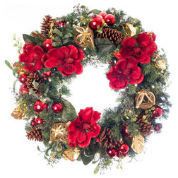 Rustic Wreaths And Garlands by TreeKeeper, Santa's Bags, Village Lighting Co.