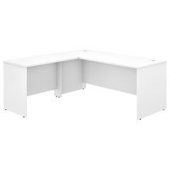 Furinno Indo L-Shaped Desk with Bookshelves (White)