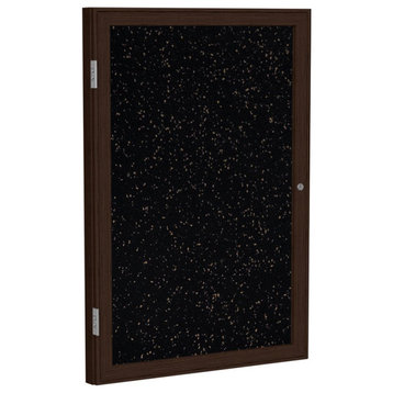 Ghent's Wood 36" x 24" 1 Door Enclosed Bulletin Board in Speckled Tan