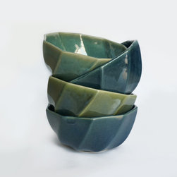 Diagonal Grooved Serving Bowls - Salad & Serving Bowls