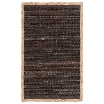 Safavieh Cape Cod Collection CAP901 Rug, Chocolate/Natural, 3'x5'