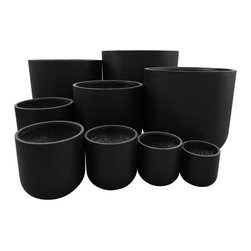 StoneLite GRC Tub Planters in custom Australian Dulux Charcoal finish - Outdoor Pots And Planters