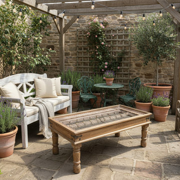 Eclectic Bohemian Style with Vintage Carved Sideboards and Antique Door Tables