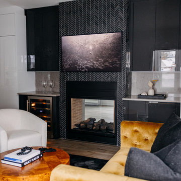 A Stunning Modern Fireplace Surround and Keeping Room Update