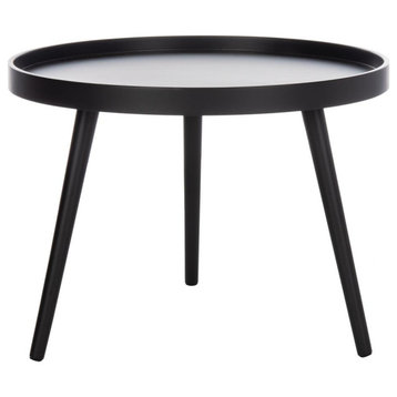 Fritz Round Tray Top Side Table, Black
