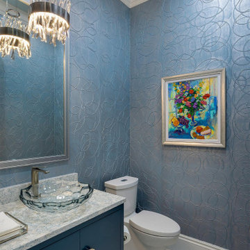 Blue Tone Transitional Bathroom