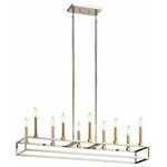 Kichler Lighting - Kichler Lighting 44110PN Finet - Ten Light Linear Chandelier - When big spaces require modern style, this 10 light linear chandelier from the Finet famliy delivers. Combing two popular finishes, Polished Nickel with Classic Bronze, in a simple caged design, the look offers brilliance in a sleek package.  Canopy Included: Yes  Sloped Ceiling Adaptable: Yes  Canopy Diameter: 9 x 5Finet Ten Light Linear Chandelier Polished Nickel *UL Approved: YES *Energy Star Qualified: n/a  *ADA Certified: n/a  *Number of Lights: Lamp: 10-*Wattage:60w Candelabra Base bulb(s) *Bulb Included:No *Bulb Type:Candelabra Base *Finish Type:Polished Nickel