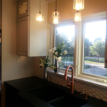 Black, white, and copper Kitchen remodel