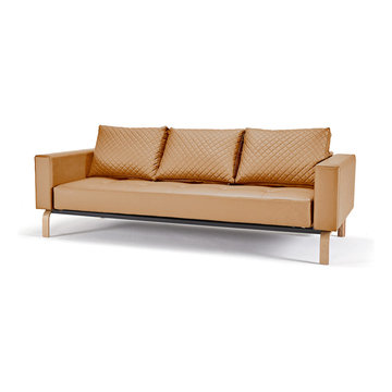 Innovation USA | Cassius Q Deluxe Camel Leather Sofa Bed -$2115.63
