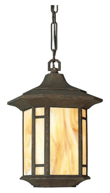 Arts And Crafts 1 Light Hanging Lantern Weathered Bronze Honey Arts And Crafts 1 Light Hanging Lantern Weathered Bronze Honey Art Gl