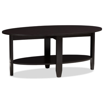 Urban Designs Alyson Wooden Coffee Table, Wenge Brown Finish