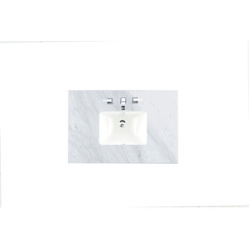 36" Single 3 Cm Top, Carrara White W/ Sink