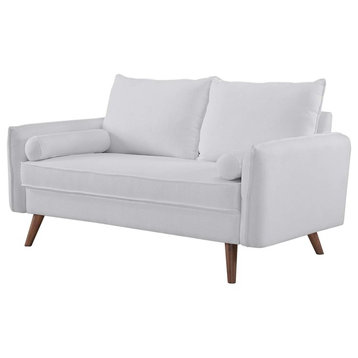Modern Contemporary Urban Living Loveseat Sofa, White