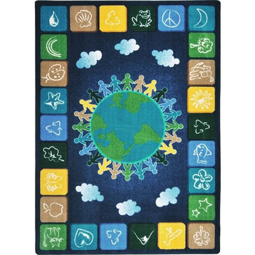 Kid Essentials, Geography And Environment One World Rug, Neutrals, 10'9"X13'2"