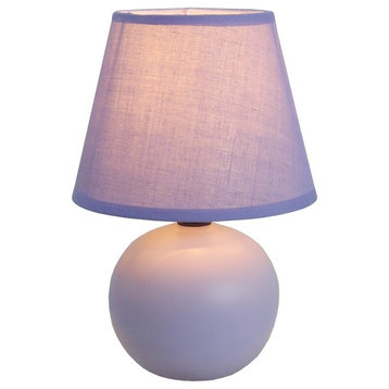 Sturdy And Simple Designs Mini Ceramic Globe Table Lamp, Purple