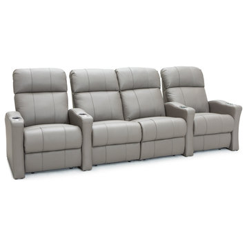 Seatcraft Napa Home Theater Seats, Gray, Row of 4 W/ Middle Loveseat