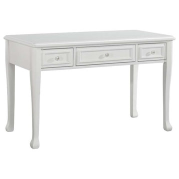 Bowery Hill Traditional Wood Writing Desk in White