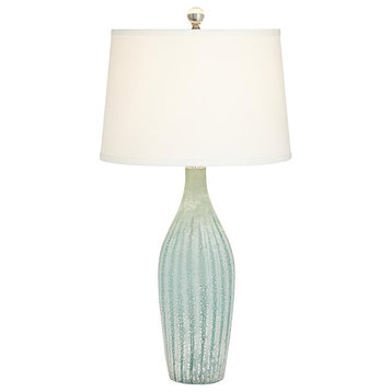 Pacific Coast Lighting Melanza 30.5" Icing Glass Table Lamp in Light Green