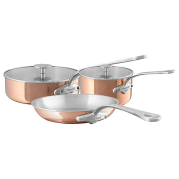 Mauviel M'3S Tri-Ply Copper 5-Piece Cookware Set, Stainless Steel Handle