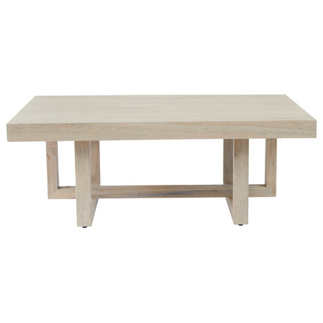 White Wash Trestle Coffee Table