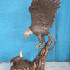 Eagle with nest Bronze Statue -  Size: 36"L x 40"W x 63"H.