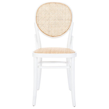 Safavieh Sonia Cane Dining Chair, White/Natural