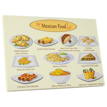 Kitchen Art "Mexican Food" Gallery Wrapped Canvas Wall Art