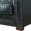 Top Grain Vintage Leather Tuxedo Sofa, Slate