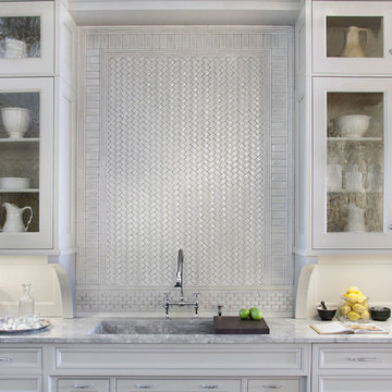 Dimensional Herringbone Backsplash