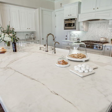 Calacatta Gold Borghini Extra and Statuario Marble Kitchen and Master Bathroom