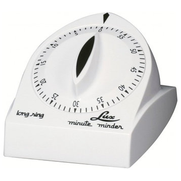 Lux Minute Minder Mechanical Long Ring Timer, White, 60 Min