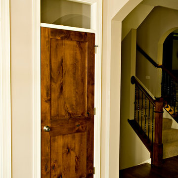 Knotty Alder Stained Dark with White Trim